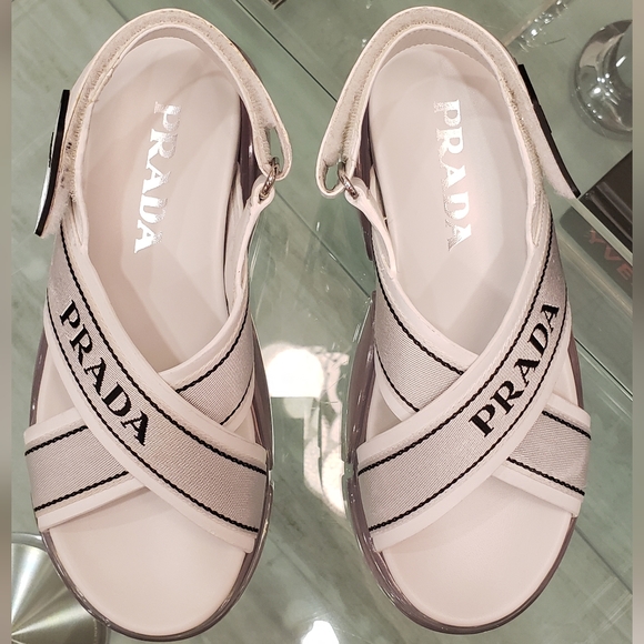 EUC - Prada white and clear casual platform sandals - Picture 5 of 14
